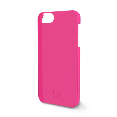 iLuv ICA7H305PNK Overlay Translucent Hardshell Case for Apple iPhone 5 and iPhone 5S - 1 Pack - Retail Packaging - Pink